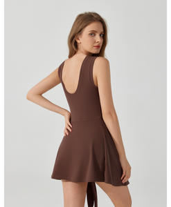 ชุดบอดี้สูทใส่เล่นโยคะชุดเล่นเทนนิสชุดจั๊มสูทกางเกงขาสั้นชุดเล่นฟิตเนสรัดรูปชุดเล่นเทนนิสแบบผูกเชือก - Product Image 4