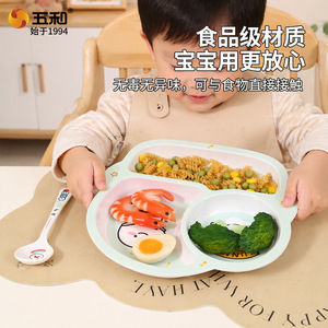 Wuhe Childrens Melamine Plate Set With Spoon 2-4 Years Cute Design For Kids Mealtime - Product Image 5