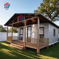 Casa Contenedor Prefabricada Plegable de 20 Pies con Tres Módulos, Techo Inclinado, Terraza, Panel Sándwich Aislado con Vidrio, Montaje Rápido, Hotel
