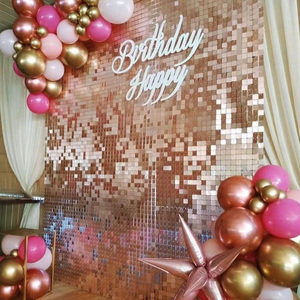 Fondo de Pared con Lentejuelas Brillantes Color Champán con Rejilla Transparente, Fondo Premium para Fotomatón para Decoración de Bodas y Fiestas - Product Image 2