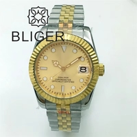 Bliger montre de luxe hommes 36/39mm montre boîtier en or verre saphir or cadran lumineux étanche NH35 mouvement automatique montre-bracelet