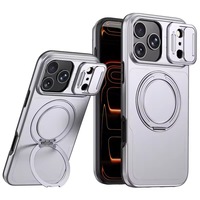 Étui pour iPhone 17 Pro Max, compatible MagSafe magnétique 360° °   Support rotatif pour anneau, protection intégrale antichoc en TPU et PC