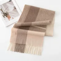 Écharpe en laine 100% de haute qualité, confortable et tendance pour l'hiver, à carreaux, pour hommes et femmes, châle en cachemire de mouton, Yhk0021