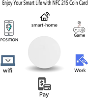NFC Mobile Social Media Tag 25mm Redondo PVC en blanco Ntag216 215 Nfc Tag Tamaño pequeño con etiqueta Nfc adhesiva fuerte