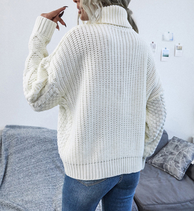 <span class=keywords><strong>Pull</strong></span> à <span class=keywords><strong>col</strong></span> <span class=keywords><strong>roulé</strong></span> et à manches longues pour <span class=keywords><strong>femme</strong></span>, personnalisé, en tricot épais et ample - Product Image 2