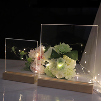 En stock cadeau créatif lampe de nuit 3D base avec câble USB cadeau de noël cadeau d'anniversaire lampe en bois base pour acrylique