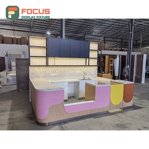 Vitrina de Café de Alta Capacidad con Acabado de Madera Laminada, Área de Exhibición de Productos, Mueble para Cafetería - Product Image 2