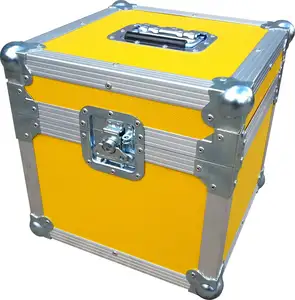 yellow light weight 55 tv flight case with wheels