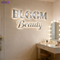 Enseignes en acier inoxydable 3D rétroéclairées par LED, lettrage lumineux, plaque murale en métal, étanche IP65, pour magasins haut de gamme, hôtels, bâtiments