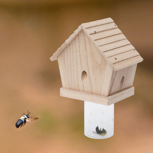 Trampa para Insectos de Madera, Forma de Cabaña de Abejas, Color Madera Natural, Ecológica, Control de Plagas de Jardín, Uso en Exteriores - Product Image 3