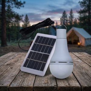 Ampoule LED rechargeable d'urgence avec télécommande, DC5V-6V 12W 8cm, charge USB/panneau solaire, PP 600mAh avec panneau solaire 1W, 2700K Chaud - Product Image 4