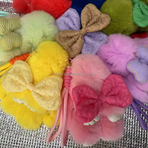 Мягкий кролик-брелок 15 см из натурального меха с милым бантом – отличный подарок, акция - Product Image 6