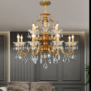 Lustres en cristal pour la décoration de salle de bal d'hôtel VH, lustres suspendus en <span class=keywords><strong>laiton</strong></span> pour salle à manger à domicile - Product Image 4