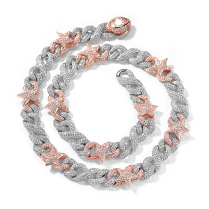 Hot popolare nuovo Design moda ragazze Zirconia gioielli ghiacciato catena a maglie cubane 10/16mm in ottone collana due toni con fibbia per gli occhi - Product Image 2