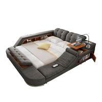 Nova Smart Multifunktionales Elektrisches Massagebett Verstellbares Stoff-Kingsize-Tatami-Sofa-Bett Mit Audio / Bücherregal