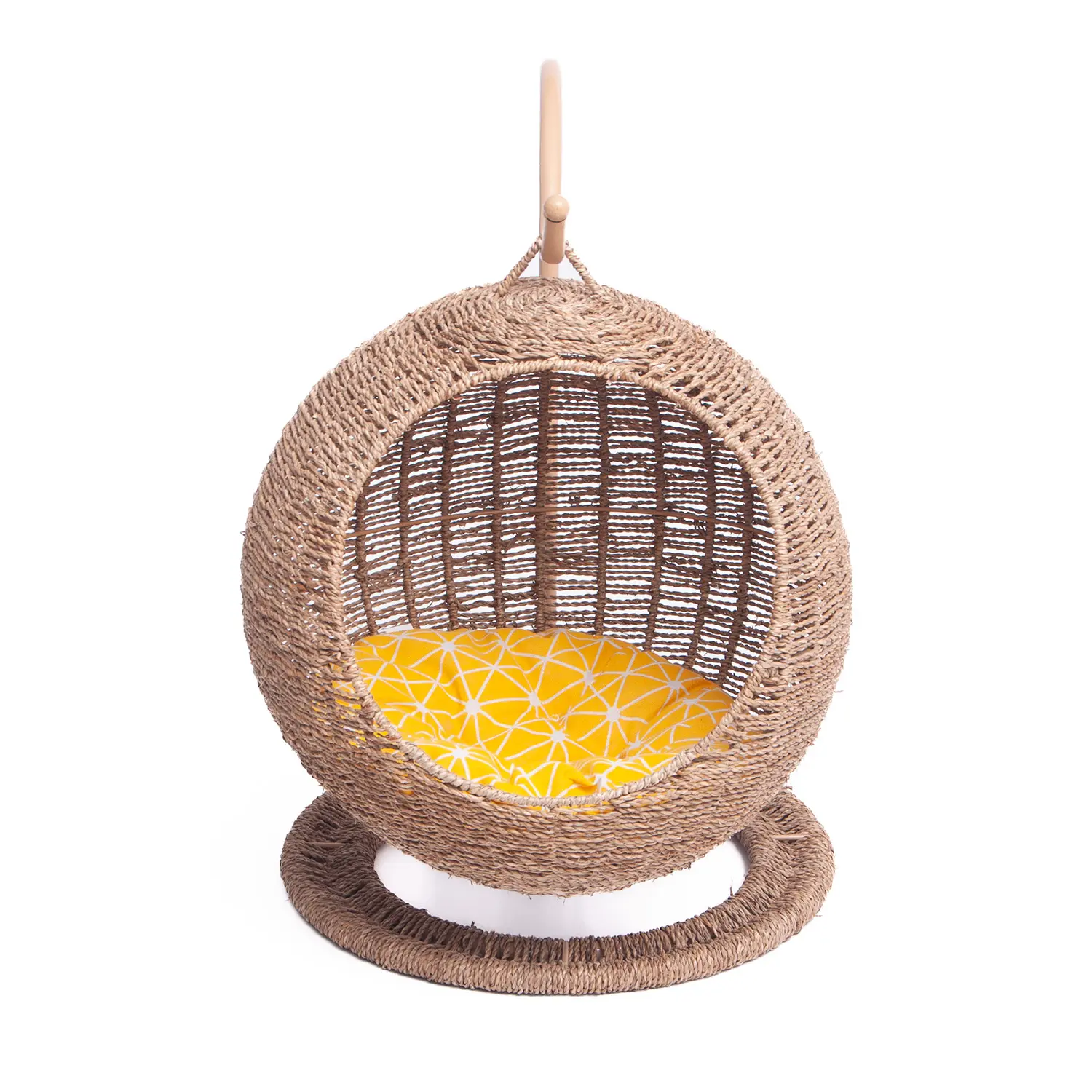 Wholesale Eco Friendly Warm Comfortable House Modern Cat Furniture Raised Hanging Rattan Cat Pet Beds