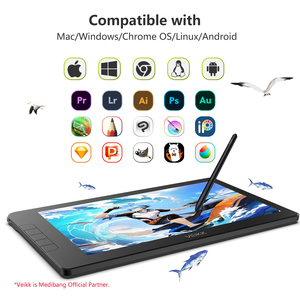 จอแสดงผลสำหรับวาดภาพ <span class=keywords><strong>VEIKK</strong></span> VK1600 ขนาด 15.6 นิ้ว พร้อมหน้าจอ IPS HD และปากกาแบบไม่ต้องใช้แบตเตอรี่ 2 ด้าม - Product Image 6