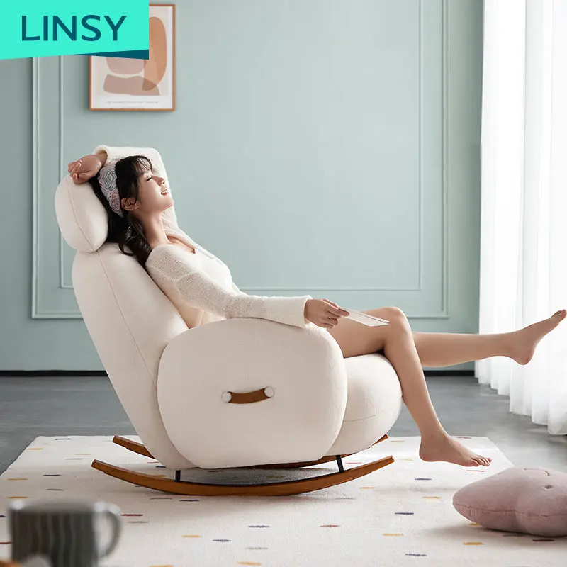 Ghế Sofa Bập Bênh Đơn Giản Hiện Đại Màu Hồng Vải Linsy Ghế Bập Bênh Bán Buôn Tdy59