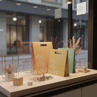 Sacs en papier kraft personnalisés, recyclables, biodégradables, avec poignée découpée, sacs cadeaux de luxe, sacs pour diffuseurs de parfum, sacs pour produits de soin de la peau