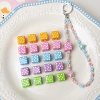 Perles en acrylique en forme de cube, perles à enfiler artisanales, matériel de bricolage pour bracelet, chaîne de téléphone portable, accessoire de collier, pendentif