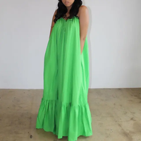 Grande taille 5XL femmes surdimensionné plissé grand ourlet robe 2021 Spaghetti sangle coupe ample femme mode été robes de plage