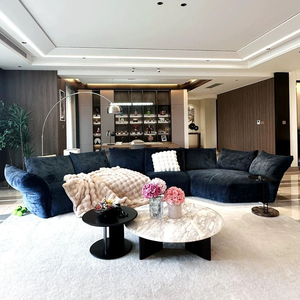 Divano Sezionale in Tessuto Petal, Stile Crema, per Grandi Soggiorni, Design Creativo Irregolare Angolare Curvo, per Appartamenti e Hotel - Product Image 3