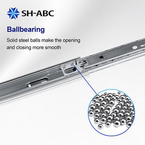 Tam Açılır Yavaş Kapanır Çekmece Rayları Paslanmaz Çelik Bilyalı Rulmanlar Ayarlanabilir Ağır Hizmet Tipi - Product Image 3