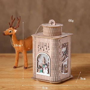 Pendentif de Noël en bois Boules de Noël Lumière Elk Santa LED Table en bois Lumière Décoration de Noël - Product Image 4