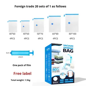 Ensemble de 20 sacs de rangement <span class=keywords><strong>sous</strong></span> <span class=keywords><strong>vide</strong></span> en plastique transfrontaliers avec pompe à main pour oreiller de poupée <span class=keywords><strong>Amazon</strong></span> - Product Image 5