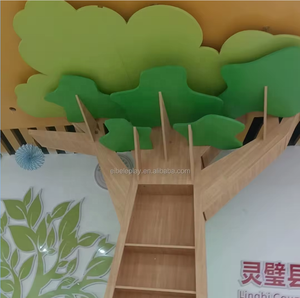 Bibliothèque créative Eibele pour la <span class=keywords><strong>maternelle</strong></span>, la garderie, l'école <span class=keywords><strong>maternelle</strong></span>, la crèche, décoration de sol en forme d'arbre, étagère et tabouret - Product Image 3