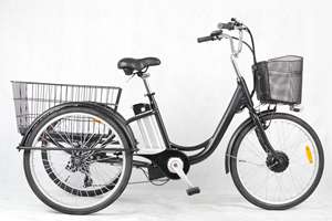 Bicicleta de carga eléctrica de 24 pulgadas, triciclo eléctrico de 250W-500W, bicicleta eléctrica caliente con cesta grande, bicicleta de entrega de comida rápida para expreso - Product Image 3