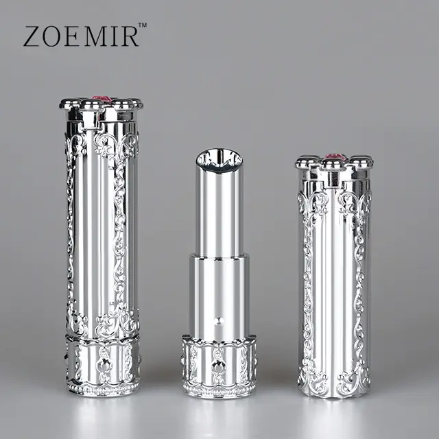 China fornecedor on-line vendendo vazio cosméticos batom embalagem tubo elegante luxo prata pata bálsamo batom tubo