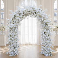 Nouvelle Arche de Mariage Élégante avec Fleurs Artificielles, Décoration de Scène en Plastique de 200 cm, Arrangement Floral de Bienvenue pour Salle de Mariage