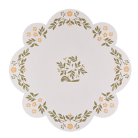 Set de table vintage français à fleurs 38 cm, tapis de table décoratif antidérapant pour table à manger