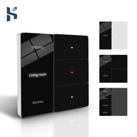 Interrupteur mural intelligent Tuya WiFi pour la maison, avec écran LED, 86x86mm, contrôleur 1 2 3 4 voies