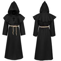 Robes de moine médiéval Costumes de prêtre Costumes de cosplay de pasteur Costumes d'Halloween