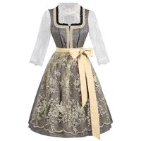Costume de luxe Dirndl pour femme, style serveuse des Alpes, pour l'Oktoberfest, festival traditionnel, cosplay, carnaval, déguisement