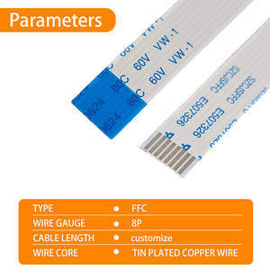 สายแพรแบบยืดหยุ่นขนาด 8 พิน ระยะห่าง 1.0 มม. สำหรับจอ LCD - Product Image 3