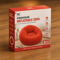Fauteuil gonflable individuel floqué, pliable, en PVC épaissi, type pouf, idéal pour se détendre et dormir