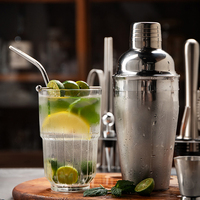 180ml/250ml/300ml/500ml/700ml Style Européen En Acier Inoxydable 18/8 Cocktail Shaker Martini Bar Outil 3 Pièces Cordonnier Shaker