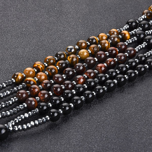 Collar <span class=keywords><strong>de</strong></span> Rosario MECYLIFE, Hecho a Mano para <span class=keywords><strong>Hombre</strong></span>, con Cuentas Redondas <span class=keywords><strong>de</strong></span> Obsidiana Negra, Cadena Larga, <span class=keywords><strong>Cruz</strong></span> <span class=keywords><strong>de</strong></span> Hematita, Artículos Católicos al por Mayor - Product Image 5