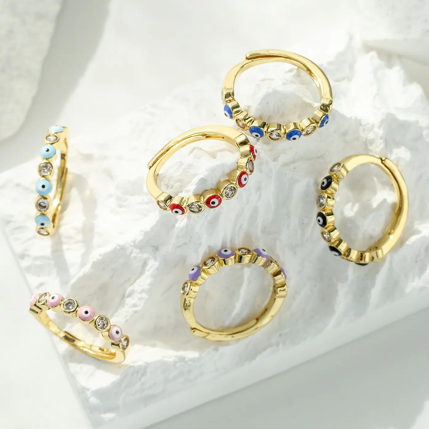 Красивое эмалированное цветное 3 мм тонкое кольцо на палец кольцо с оправой циркониевые кольца от сглаза