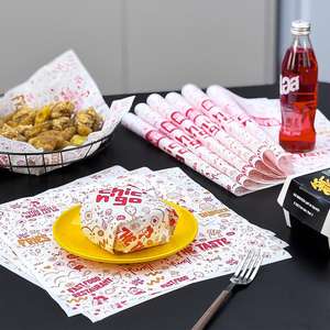 Papier d'emballage alimentaire personnalisé, écologique, résistant à la graisse, recyclable, biodégradable, pour l'emballage de hamburgers et de sandwichs - Product Image 2