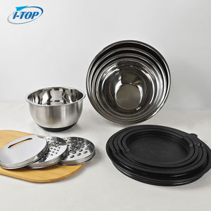 Utensilios de cocina Ahorro de espacio Almacenamiento 5 piezas Ensaladeras Catering <span class=keywords><strong>Bowl</strong></span> Set, <span class=keywords><strong>SS</strong></span> Ensalad Mixing Bowls - Product Image 3