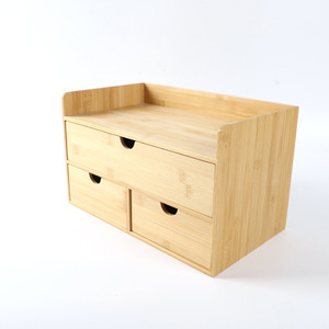 Bamboo storage <b>box</b>, wooden desktop cosmetic multi-drawer office wooden <b>small</b> storage cabinet organizer <b>box</b>, order now! - Product Image 4