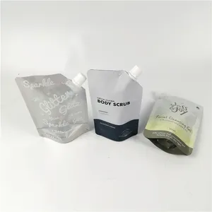 液体詰め替えポーチ100g200g注ぎ口付き化粧品Doypack環境にやさしいプラスチックスタンドアップ詰め替え可能な包装袋