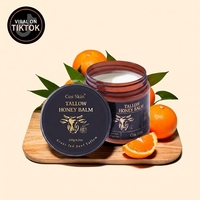 Baume Crème Fouetté au Suif de Bœuf Nourri à l'Herbe et au Miel, Marque Blanche, Hydratant Naturel et Biologique pour le Visage et la Peau