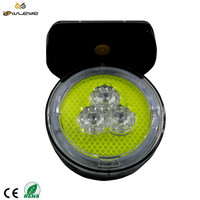 Feu de signalisation routière solaire magnétique à 5 LED ultra-lumineuses en plastique, indice IP66, haute intensité, réflecteur prismatique