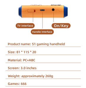S1 di động Retro Video Game Console 3.0 inch cầm tay trò chơi máy nghe nhạc - Product Image 2