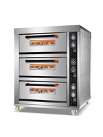 Oven Komersial Rui Tai 3 Dek 6 Loyang, Pemanas Seragam Stainless Steel Kontrol Digital, untuk Toko Roti, Pembuatan Roti dan Kue
